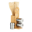 Bamboo Spice Rack Shovels Support Set 7pcs