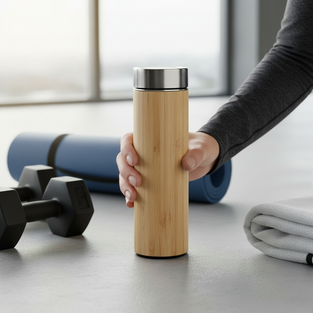 Bamboo Steel Thermos 500ml Filter