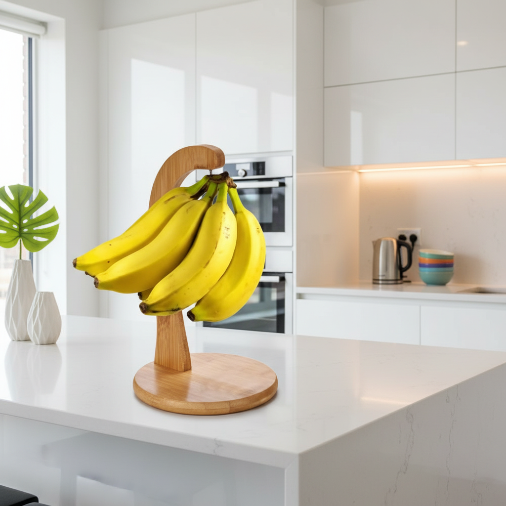 Bamboo Fruit Hanger With Metal Hook