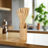 Bamboo Utensils Holder Set of 5pcs