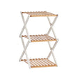 Bamboo White Triple Folding Shelf