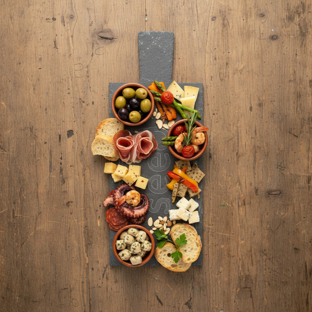 Bamboo and Slate Tapas Serving Platter