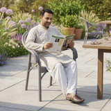 Bambu Rattan Armchair Grey (Made in Turkey)