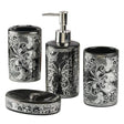 Bathroom Set Butterfly Black & Silver (Set of 4)