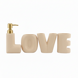 Bathroom Set Beige Love (Set of 4)