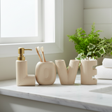 Bathroom Set Beige Love (Set of 4)