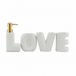 Bathroom Set White Love (Set of 4)