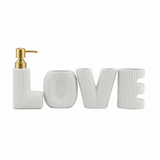 Bathroom Set White Love (Set of 4)