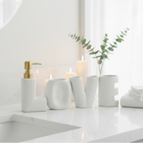 Bathroom Set White Love (Set of 4)