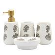 Bathroom Set Leaf White (Set of 4)