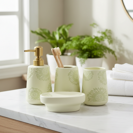 Bathroom Set Light Green (Set of 4)