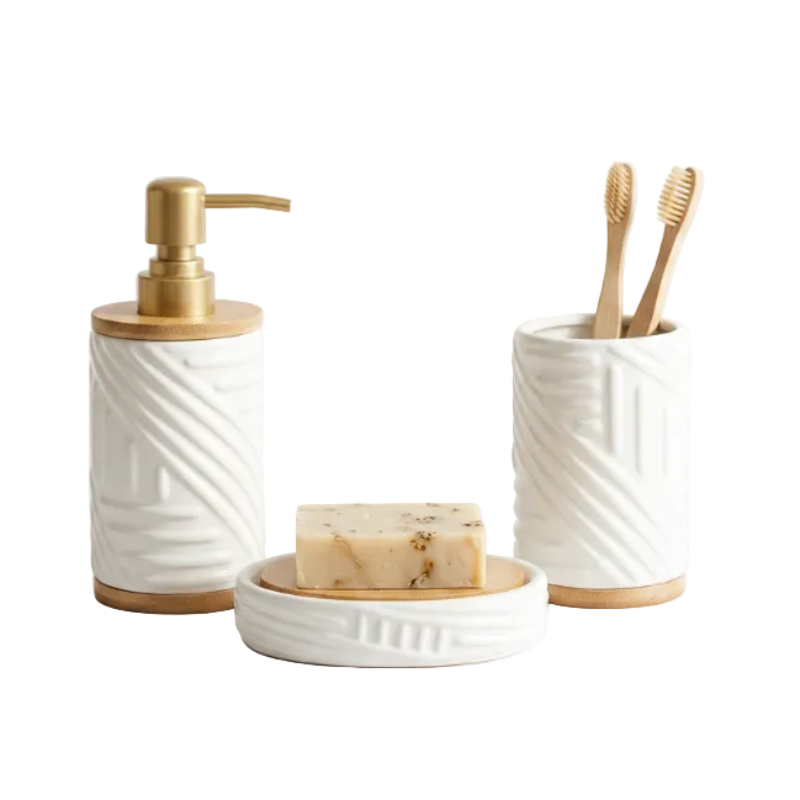 Bathroom Set White (Set of 3)