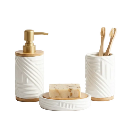 Bathroom Set White (Set of 3)