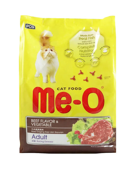Me-O Adult Beef & Vegetable Flavor Cat Food 450 gm (Pack of 18)