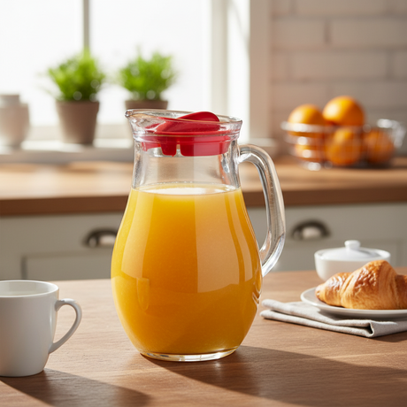 Glass Beverage Pitcher With Lid 1000ml