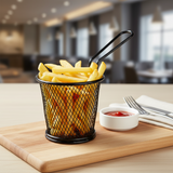 Black Round Appetizer Holder With Handle