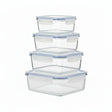 Borosil Rectangle Lunch Boxes (Set of 4)