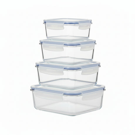 Borosil Rectangle Lunch Boxes (Set of 4)