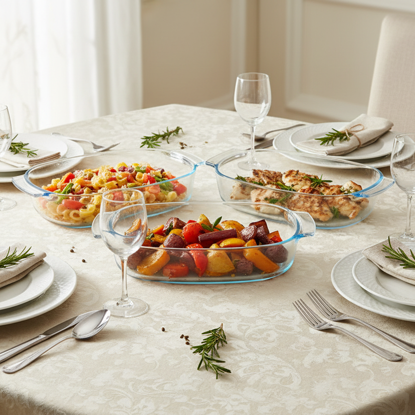 Borosilicate Serving Dish (Set of 3Pcs)