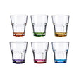 Bottom Multi Color Drink Glass 285ml (Set  of 6)