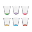 Bottom Multi Color Drink Glass 310ml (Set  of 6)