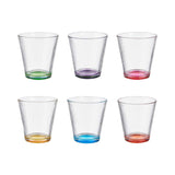 Bottom Multi Color Drink Glass 310ml (Set  of 6)