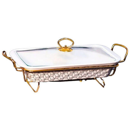 Rectangle Burner Dish With Stand 16.5"