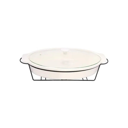 Oval Dish With Stand 12"