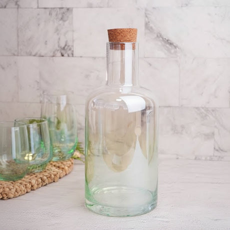 Water Carafe With Cork lid 1.5L Soft Green