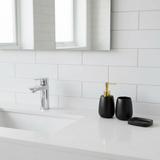 Ceramic Bathroom Set Black (Set of 3pcs)