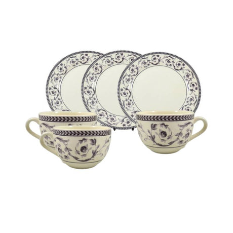 Callista Purple Cup Saucer Set 12pcs
