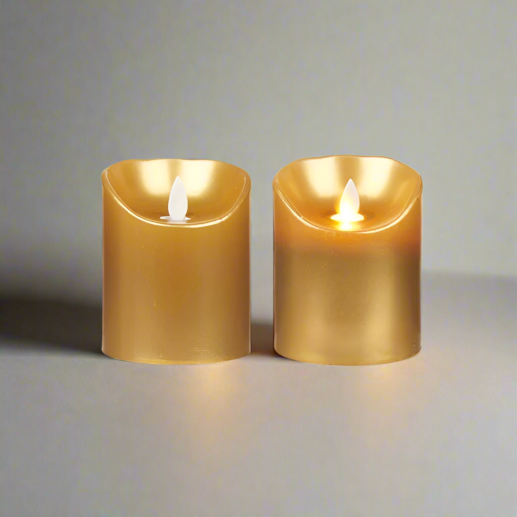 Candle Flame Gold Led 15cm