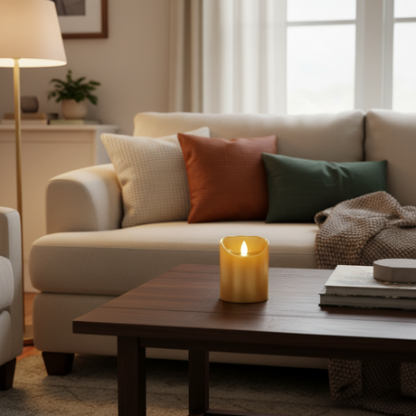 Led Candle Flame Gold 15cm