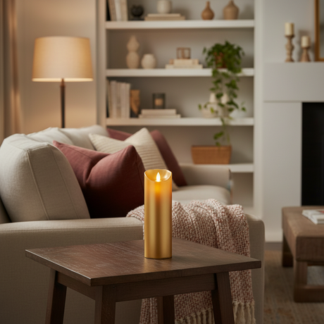 Candle Flame Gold Led 24cm