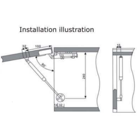 Gas Lift For Cabinet 100N
