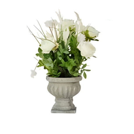 Cement Cup Roses Large Assort 3 Colors