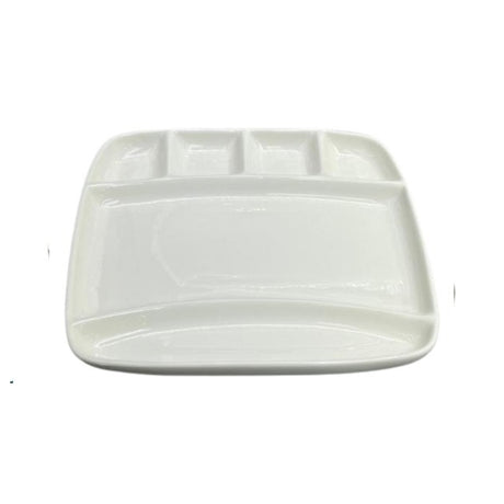 Ceramic 6 Compartment Snack Divider Plate 9" (Set of 2)