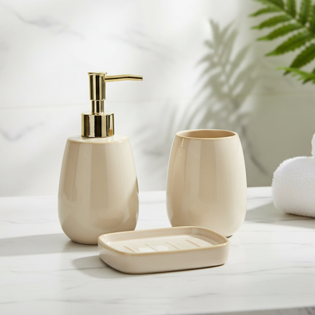 Ceramic Bathroom Beige (Set of 3pcs)