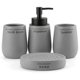 Ceramic Bathroom Set Grey (Set of 4 Pcs)