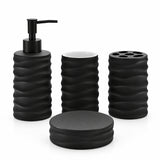 Ceramic Bathroom Set Matte Black (Set of 4 Pcs)