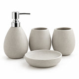 Ceramic Bathroom Set Speckled Beige (Set of 4 Pcs)