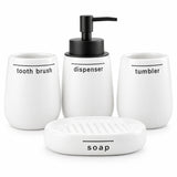Ceramic Bathroom Set White (Set of 4 Pcs)