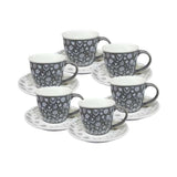 Ceramic Coffee Cup With Saucer 290ml (Set of 6)