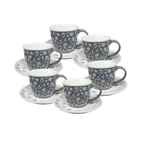 Ceramic Coffee Cup With Saucer 290ml (Set of 6)