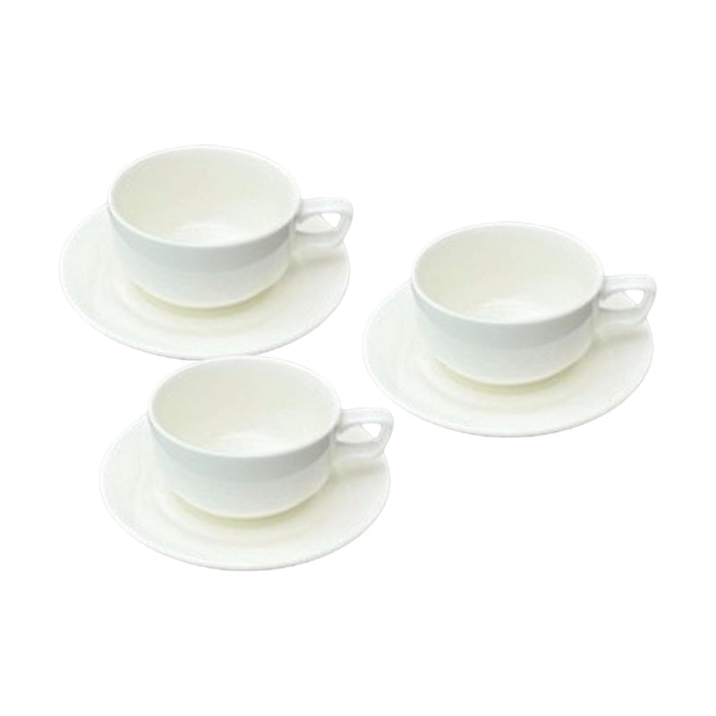 Ceramic Coffee Cup With Saucer (Set of 12) 220ml