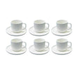 Ceramic Coffee Cup With Saucer (Set of 6) 220ml