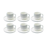 Ceramic Coffee Cup With Saucer (Set of 6) 220ml