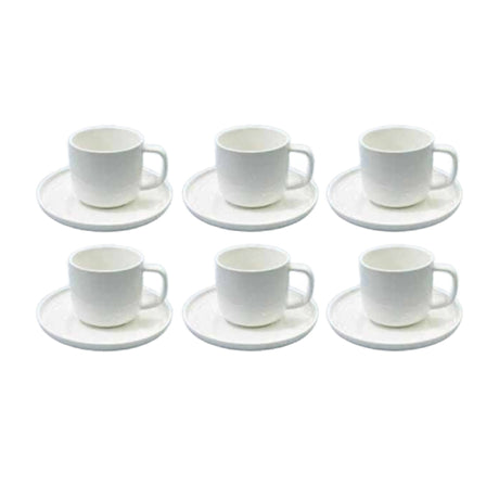 Ceramic Coffee Cup With Saucer (Set of 6) 220ml