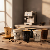 Ceramic Espresso Cup 4 Assorted Colours 120ml