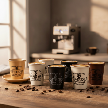 Ceramic Espresso Cup 4 Assorted Colours 120ml